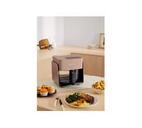 AIR FRYER STUDIO CRYSTAL - Friteuse À Air En Verre 4,2 L Avec Cuiseur Vapeur En Option Moka