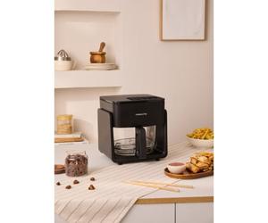 AIR FRYER STUDIO CRYSTAL - Friteuse À Air En Verre 4,2 L Avec Cuiseur Vapeur En Option Noir