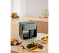 AIR FRYER STUDIO CRYSTAL - Friteuse À Air En Verre 4,2 L Avec Cuiseur Vapeur En Option Vert Sauge
