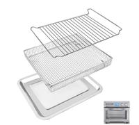 Air Fryer Tray Replacement for Cuisinart TOA-95 Toaster Air Fryer Convection Oven, 11.5 * 10'' Non-stick Mesh Air Fryer Stainless Steel Basket Wire Rack Accessories Parts, Dishwasher Safe