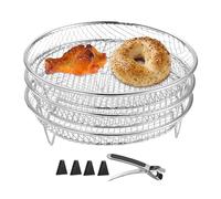 Air Fryer Wire Rack | 3X Stainless Steel Stackable Grill Basket - Cooking Supplies for Kitchen, Air Fryer Accessories, Includes Gripper Clip