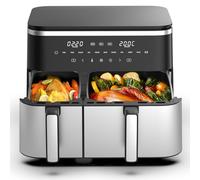 Air Fryer XXL 11L Dual Zone - 2600W Friteuse à Air avec Double tiroirs, 7L/4L, 10 Programmes, Écran Tactile & Rappel Shake - Friteuse sans huile pour cuisson rapide, saine et flexible