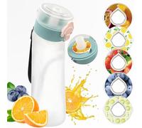 Air Gourde ABBISENSE sans BPA Tritan 750 ml | 6 dosettes aux saveurs de fruits incluses | Eau sans sucre | Couvercle anti-fuite et paille ergonomique, idéale pour adultes et enfants