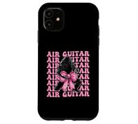 Air Guitar Guitarist Girl Coquette Bow Ruban rose Coque pour iPhone 11