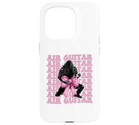 Air Guitar Guitarist Girl Coquette Bow Ruban Rose Coque pour iPhone 15 Pro