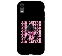 Air Guitar Guitarist Girl Coquette Bow Ruban rose Coque pour iPhone XR