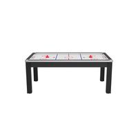 Air Hockey Nord Convertible En Table À Manger - 8 Personnes - Noir Grainé Surface Blanche