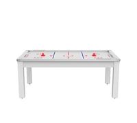 Air Hockey Toronto 7 pieds convertible en table à manger - 8 personnes - Coloris blanc laqué avec surface blanche