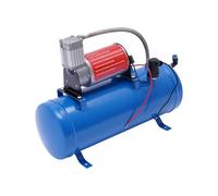 Air Horn Kit De Trompettes 150psi Compresseur à Air DC 12V 6L Gonfleur Pneus Voiture avec 3.8m Tuyau Mini Compresseur pour Pneus Voiture, Moteurs Automobiles, Vélos, Ballons, Jouets, Bateaux