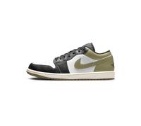 Air Jordan 1 Low Chaussures pour homme (553558-092, noir/olive moyenne/blanc), Noir/blanc-olive moyen, 44.5 EU