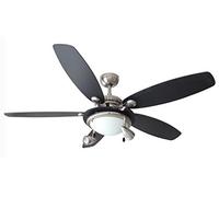 AIR & LIGHT MILORD - Ventilateur de plafond - Diamètre 132 cm - 60 Watts - Débit d'air : 7045,2 m3/h - Mode été/hiver - 3 vitesses - Avec Eclairage - 5 pales - Commande à tirette