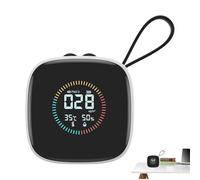 Air Monitor PM2.5, Medidores De Calidad Del Aire Intérieur | Probador De Humedad De Pantalla LED Pequeña Con Correa,Herramienta De Detección De Polvo Multipropósito Para Aventuras Al Aire Libre