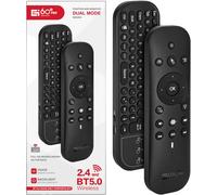 Air Mouse Bluetooth Remote Control, 2.4G Wireless Voice Remote Control with Keyboard and Mouse Function for Android TV Box, Smart TV, Laptop, Mini PC, Projector, HTPC, Multimedia Player