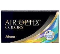 AIR OPTIX Colors, Coloré, Lentilles Souples Mensuelles, sans Correction, Brun, 2 Unités