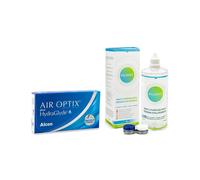Air Optix Plus Hydraglyde (6 lentilles) + Solunate Multi-Purpose 400 ml avec étui