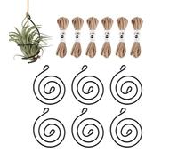 Air Plant Pots - 6PCS Soilless Hanging Planters for Home Decor | Flexible Holders with Jute Rope Wall Mount Display Lightweight Plant Containers for Living Room Bedroom Office Garden Patio Porch