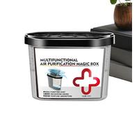 Air Purifier Box - Contrôle de l'humidité portable et non électrique, 500 ml avec évacuation automatique de la poussière, des odeurs et de l'humidité | Absorbeur d'humidité multifonction pour la