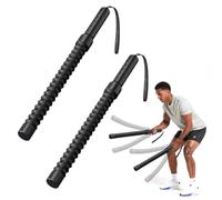 Air Rope, lot de 2 cordes d'entraînement sans fil lestées | Noyau en acier robuste, peu encombrant et facile à transporter, sans fixation, poignées antidérapantes en silicone