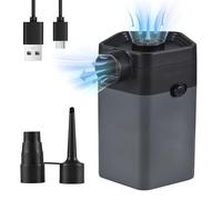 Air sans fil rechargeable 6000 pa 2850 tr/min 120 l min électrique gonflable portable avec 2 buses pour flotteurs de piscine, tapis de couchage, anneaux de natation, sacs de rangement sous vide