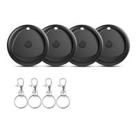 Air Smart tag Traceur Lot de 4, Localisateurs d'objets Compatible avec Apple Localiser (iOS Uniquement), Étanche IP68, 80db, Autonomie de 365 Jours, pour Valises/Portefeuilles/Clés/Sacs/Bagages，Noir