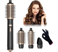 Air Styler 3-in-1 Professional Hair Dryer,Straightener and Volumizing Brush for Drying,Smoothing and Volume Hair-Fast Hairstyling without Damage (Black)