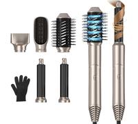 Air Styler 5 en 1, Brosse Soufflante Brushing avec Seche Cheveux Ionique, Boucleur a Air, Brosse Lissante Chauffante, Brosse Coiffante Hairstyler, Multistyler Cadeaux pour Femme Styling - Gold