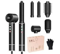 Air Styler 5 en 1, Hair Styler Set avec 110000 TR/MIN 20m/s Seche Cheveux, Brosse Soufflante, Brosse Chauffante Brushing, Air Fer A Boucler, Airstyler pour Sécher, Boucler, Lisser, Donner du Volume