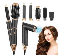 Air Styler 6 en 1 Brosse Soufflante Seche Cheveux, Boucler les Cheveux avec de l'Air Brosse Lissante, Outils de Coiffure Multifonctionnels avec Boucleur a Cheveux, Brosse Chauffante Brushing