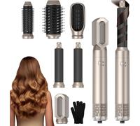 Air Styler 6 In 1,Brosse Soufflante Appareils Et 0utils De Coiffure Brosse De Sèche-Cheveux Multifonction Brosse Avec 6 Accessoires Seche Cheveux Fer A Boucler Brosse Soufflante Brosse Lissante