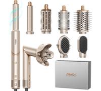 Air Styler 8 en 1, Seche Cheveux Pro - Hair Airbrush 110K RPM, Brosse Soufflante avec 300M Ionique Négatif, Fers à Boucle Automatique 32mm, Rapide et Facile, Maison/Voyage, Coffret Cadeau Luxe