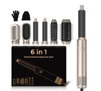 Air Styler Airbrush 6 en 1,1000w Sèche Cheveux Ionique,Hair Styler,Température Vitesse du vent Réglable,Brosse Soufflante Hair Dryer Brush avec 30mm Boucleur, pour Cheveux Secs, Lissés, Bouclés