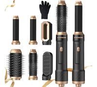 Air Styler Brosse Soufflante Set Atopskins 6 en 1 Air Brush, Seche Cheveux Brosse Chauffante Brushing et 1000W SèChe-Cheveux, Boucleur a Air, Brosse Lissante Chauffante, Thermal Brush, Noir