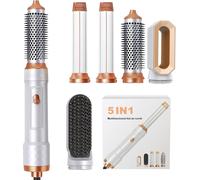 Air Styler Hair Styler, Seche Cheveux 1000W, Brosse Soufflante, Fer a Boucler Ions Négatifs, Brosse Lissante Cheveux Brosse Volumisante pour Sécher, Boucler, Lisser, Donner du Volume (Blanc)