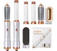 Air Styler Hair Styler, Seche Cheveux 1000W, Brosse Soufflante, Fer a Boucler Ions Négatifs, Brosse Lissante Cheveux Brosse Volumisante pour Sécher, Boucler, Lisser, Donner du Volume (Gris)