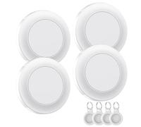 Air Tag-4 Piece, Suitcase Tracker Compatible avec Apple Where is APP (iOS Uniquement), détecteur de clés, de Bagages, de valises, de Portefeuilles, étanche IP67, White-4Pack