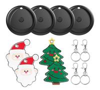 [Air Tag édition limitée de Noël] Traceur avec étui, Localisateurs d'objets Compatible avec Apple Localiser (iOS Uniquement), Étanche IP68, 80db, Autonomie de 365 Jours, pour Clés/Sacs/Bagages, Noir