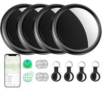 Air Tag Traceur, 4 Piece Localisateurs D'objets Bluetooth Compatible avec Apple Localiser (iOS Uniquement), IP67 Imperméable Smart Tracker Tag pour Valises, Portefeuilles, Clés, Sacs, Animaux