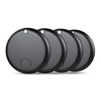 Air Tags Android Smart Tag,Traceur Bluetooth Compatible avec l'application Google « Find My Device » (Android Uniquement) pour clés,Bagages, Sacs à Dos,Sacs à Main et Autres Objets (Noir, Pack de 4)
