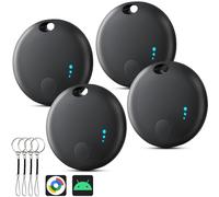 Air Traceur Android ou iOS, Smart Tag Système Double Localisateurs D’Objets Bluetooth Fonctionne avec Apple/Google Find Hub, Smart Tracker pour Clés, Bagages, Batterie Remplaçable (4 Pack)