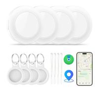 Air Traceur Tag-4 Piece, traqueur de Valise Compatible avec l'application Apple Where is APP (iOS Uniquement), détecteur de clés, de Bagages, de valises, de Portefeuilles, étanche IP67