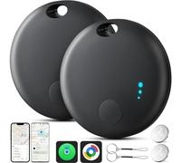 Air Traceur Tag Android ou iOS, 2PCS Système Double Localisateurs D’Objets Bluetooth Fonctionne avec Apple/Google Find My, Smart Tracker Tag pour Clés, Bagages, Batterie Remplaçable (Noir)