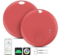 Air Tracker Android, 2 Traceur Localisateur D’Objets Bluetooth, Smart Tracker Tag Fonctionne avec l’app Google Localiser (Uniquement Android), Android Smart Traceur Tag pour clés, Bagages-Red