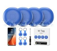 Air Tracker Android, IP67 étanche Smart Traceur Tag Lot de 4 localisateurs de clés Bluetooth compatibles avec l'application Google Find Hub (Android Uniquement) pour Bagages leu)