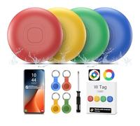 Air Tracker Android, IP67 étanche Smart Traceur Tag Lot de 4 localisateurs de clés Bluetooth compatibles avec l'application Google Find Hub (Android Uniquement) pour Bagages, Clé (Multicolore)