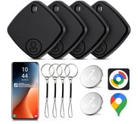 Air Tracker Android Lot de 4, Smart Traceur Tag Localisateur D’Objets Bluetooth Fonctionne avec l’app Google Localiser(Uniquement Android), Android Smart Tag pour clés,Valise, Portefeuilles (Noir)