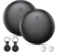 Air Tracker Android ou iOS, Lot de 2 Localisateurs D’Objets Bluetooth Fonctionne avec iOS Find My/Google Find Hub, Smart Tracker pour Clés, Bagages, Batterie Remplaçable (Noir)