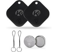 Air Tracker Tag 2 Pack Bluetooth Key Locator iOS & Android App Find Nearby Loud Ringtone for Keys/Wallets/Bags/No GPS Tracker (Black)