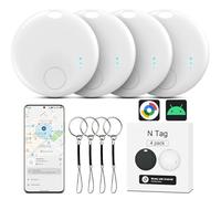 Air Tracker Tag Android, 4 Traceur Localisateur D’Objets Bluetooth, Smart Tracker Tag Fonctionne avec l’app Google Localiser (Uniquement Android), Android Smart Traceur Tag pour clés,Animaux, Bagages