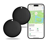 Air Tracker Tag Lot de 2 localisateurs d'articles Bluetooth, compatibles avec l'application Apple Find My (iOS uniquement) IP67 étanche et remplaçable pour bagages, clés, valises, animaux domestiques