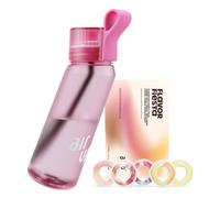 air up® Bouteille d'eau (650 ml) rose + 5 capsules Flavor Fiesta | Capsules de saveur sans sucre et bouteilles d'eau avec paille | Bouteille d'eau aromatisée